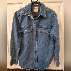 Abercrombie Oversized Jean Shirt Jacket/Button Down Shirt